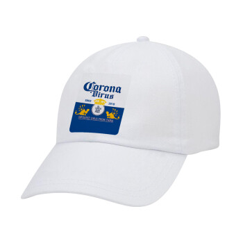 Corona virus, Καπέλο Ενηλίκων Baseball Λευκό 5-φύλλο (POLYESTER, ΕΝΗΛΙΚΩΝ, UNISEX, ONE SIZE)