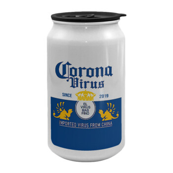Corona virus, Κούπα ταξιδιού μεταλλική με καπάκι (tin-can) 500ml