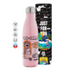 Metal mug thermos Pink Iridiscent (Stainless steel), double wall, 500ml