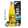 Yellow Stainless Steel Metallic Thermos, double-walled, 500ml