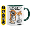 Mug colored green, ceramic, 330ml