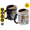 Color changing magic Mug, ceramic, 330ml when adding hot liquid inside, the black colour desappears (1 pcs)