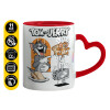 Mug heart red handle, ceramic, 330ml