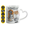 Mug heart handle, ceramic, 330ml