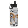 Metal mug thermo White with Straw and Spout Lid (Stainless steel), double wall, 950ml