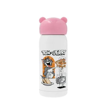 Tom n Jerry, Ροζ ανοξείδωτο παγούρι θερμό (Stainless steel), 320ml