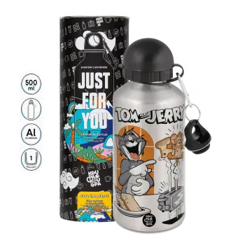 Tom n Jerry, Metallic water jug, Silver, aluminum 500ml