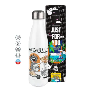Tom n Jerry, Metal mug thermos White (Stainless steel), double wall, 500ml