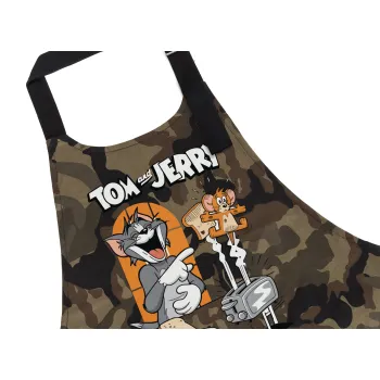 Tom n Jerry, Ποδιά μαγειρικής Σεφ με τσέπες, Βαμβακερή, Camouflage (ΕΝΗΛΙΚΩΝ, 100% COTTON)