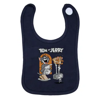 Tom n Jerry, Σαλιάρα με Σκρατς 100% Organic Cotton Μπλε (0-18 months)