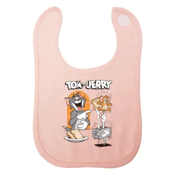 Tom n Jerry, Σαλιάρα με Σκρατς ΡΟΖ 100% Organic Cotton (0-18 months)