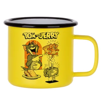 Tom n Jerry, Metallic enamel MATT Yellow cup 360ml
