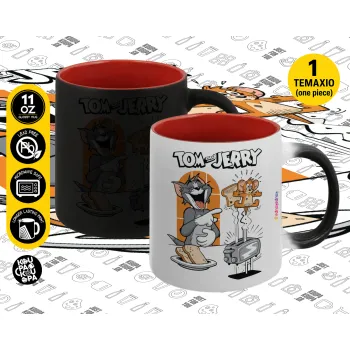 Tom n Jerry, Κούπα Μαγική εσωτερικό κόκκινο, κεραμική, 330ml που αλλάζει χρώμα με το ζεστό ρόφημα