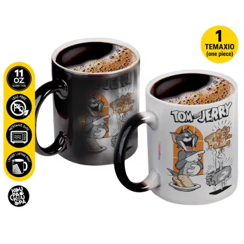Tom n Jerry, Color changing magic Mug, ceramic, 330ml when adding hot liquid inside, the black colour desappears (1 pcs)