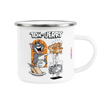 Tom n Jerry, Κούπα Μεταλλική εμαγιέ λευκη 360ml