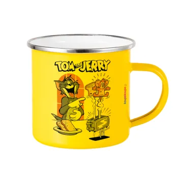Tom n Jerry, Κούπα Μεταλλική εμαγιέ Κίτρινη 360ml