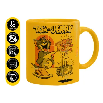 Tom n Jerry, Ceramic coffee mug yellow, 330ml