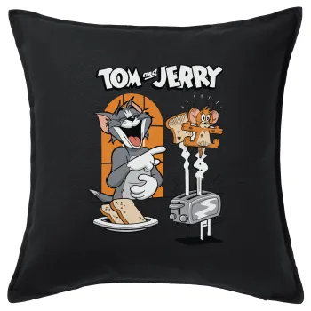 Tom n Jerry, Sofa cushion black 50x50cm includes filling
