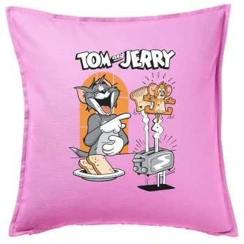 Tom n Jerry, Sofa cushion Pink 50x50cm includes filling