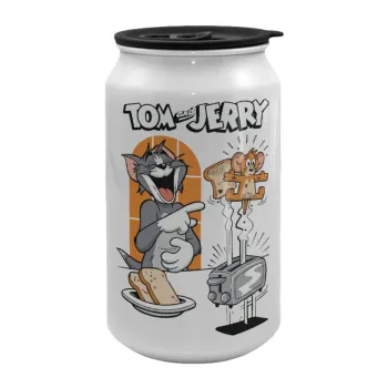 Tom n Jerry, Κούπα ταξιδιού μεταλλική με καπάκι (tin-can) 500ml