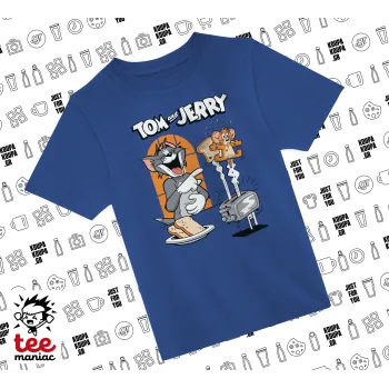 Tom n Jerry, BLUE childrens T-Shirt made of 100% cotton, for every day. Vegan & OEKO-TEX certified.