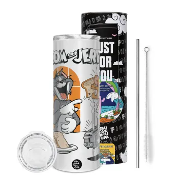 Tom n Jerry, Tumbler stainless steel 600ml, with metal straw & cleaning brush