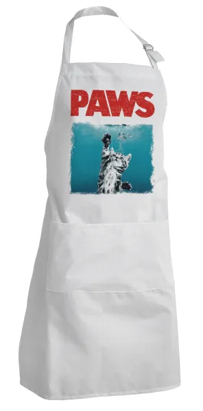 PAWS — Ποδιά μαγειρικής Σεφ Ολόσωμη Ενήλικων (με ρυθμιστικά και 2 τσέπες, one size)
