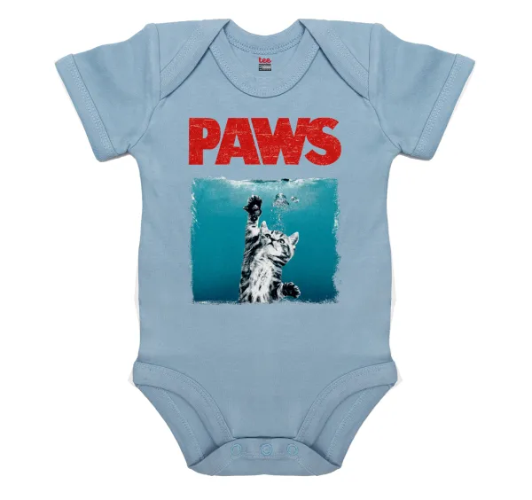 PAWS — Βρεφικό φορμάκι μωρού, 0-18 μηνών, Μπλε, 100% Organic Cotton, κοντομάνικο