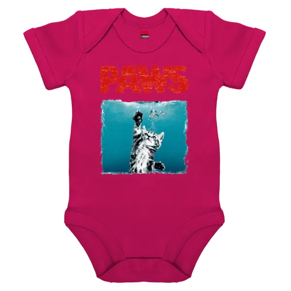 PAWS — Βρεφικό φορμάκι μωρού, 0-18 μηνών, ΡΟΖ, 100% Organic Cotton, κοντομάνικο