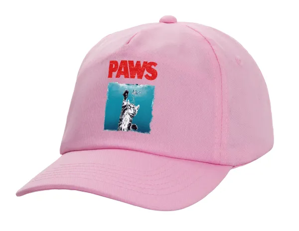 PAWS — Καπέλο παιδικό casual μπειζμπολ, 100% Βαμβακερό Twill, ΡΟΖ (ΒΑΜΒΑΚΕΡΟ, ΠΑΙΔΙΚΟ, ONE SIZE)