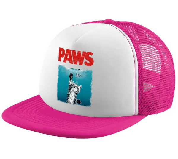PAWS — Καπέλο Ενηλίκων Soft Trucker με Δίχτυ Pink/White (POLYESTER, ΕΝΗΛΙΚΩΝ, UNISEX, ONE SIZE)
