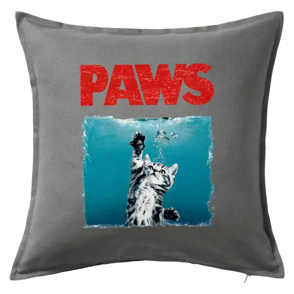 PAWS — Μαξιλάρι καναπέ Γκρι 100% βαμβάκι, περιέχεται το γέμισμα (50x50cm)