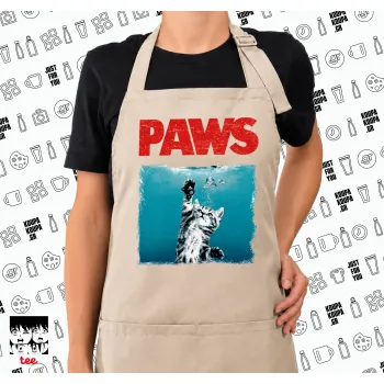 PAWS, SAND Ποδιά μαγειρικής μακριά Σεφ ολόσωμη με τσέπες (ΕΝΗΛΙΚΩΝ, SAND, ONE SIZE)