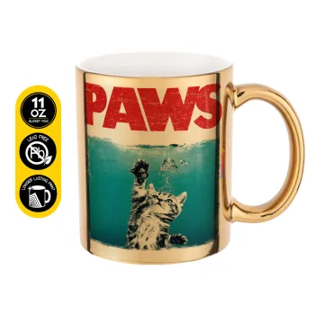 PAWS, Κούπα κεραμική, χρυσή καθρέπτης, 330ml