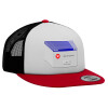 Καπέλο Ενηλίκων Foam Flat Snapback με Δίχτυ Κόκκινο-Λευκό-Μαύρο (POLYESTER, ΕΝΗΛΙΚΩΝ, UNISEX, ONE SIZE)