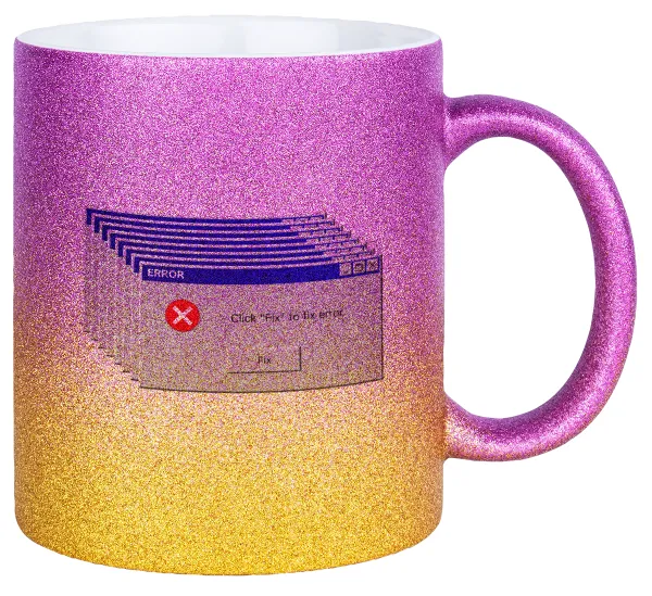 Fatal Error — Κούπα Χρυσή/Ροζ Glitter, κεραμική, 330ml