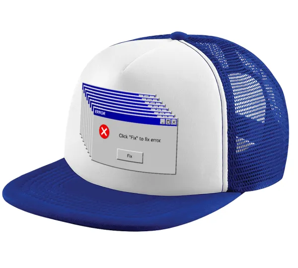 Fatal Error — Καπέλο παιδικό Soft Trucker με Δίχτυ ΜΠΛΕ/ΛΕΥΚΟ (POLYESTER, ΠΑΙΔΙΚΟ, ONE SIZE)