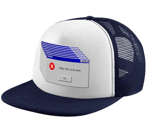 Fatal Error — Children's Soft Trucker Cap with Dark Blue/White Mesh (POLYESTER, CHILDREN, ONE SIZE)