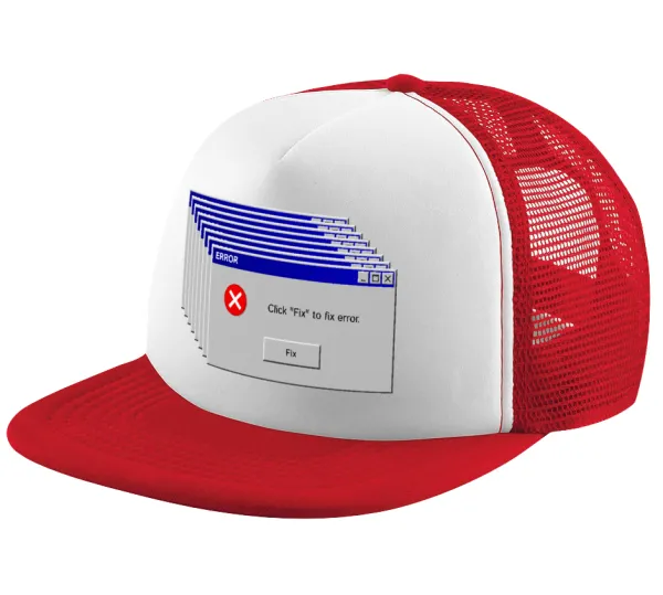 Fatal Error — Καπέλο παιδικό Soft Trucker με Δίχτυ ΚΟΚΚΙΝΟ/ΛΕΥΚΟ (POLYESTER, ΠΑΙΔΙΚΟ, ONE SIZE)