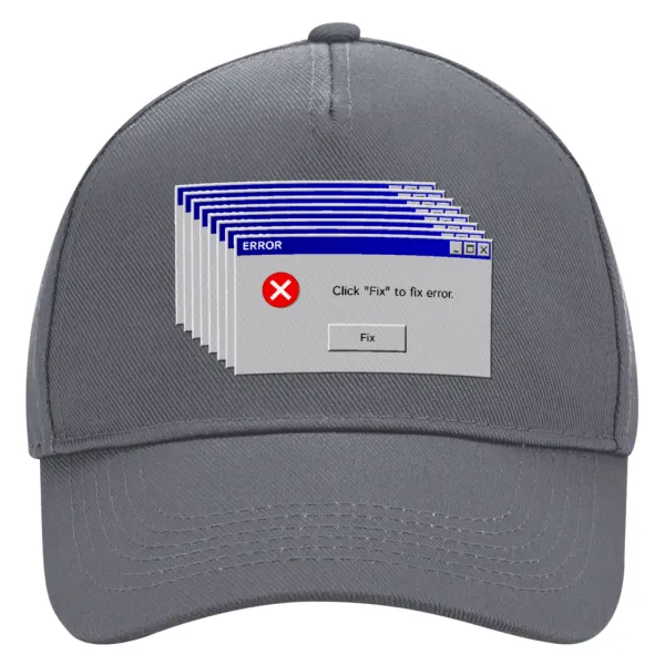 Fatal Error — Ultimate Adult Hat Grey, (100% COTTON DRILL, ADULT, UNISEX, ONE SIZE)