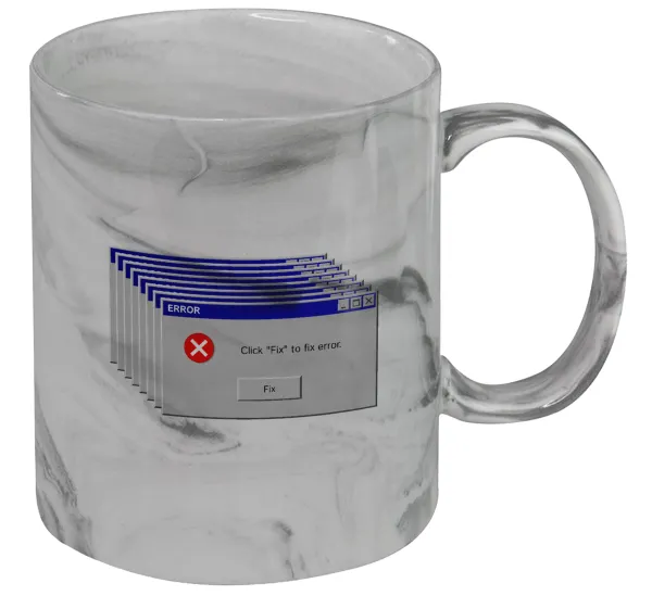 Fatal Error — Κούπα κεραμική, marble style (μάρμαρο), 330ml