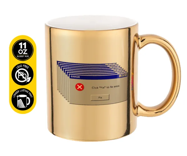 Fatal Error — Mug ceramic, gold mirror, 330ml