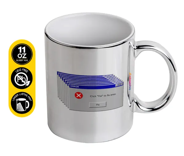Fatal Error — Mug ceramic, silver mirror, 330ml