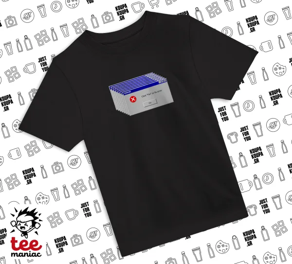 Fatal Error — ΜΑΥΡΟ Άνετο παιδικό T-Shirt από 100% βαμβάκι, για κάθε μέρα. Vegan & OEKO-TEX πιστοποιημένο.