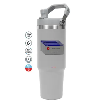 Fatal Error, ΓΚΡΙ Travel Tumbler Θερμός με χερούλι και καλαμάκι 890ml
