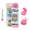 Children's hot water bottle, stainless steel, with safety straw, PINK (500ml)