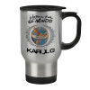 Stainless steel travel mug with lid, double wall 450ml