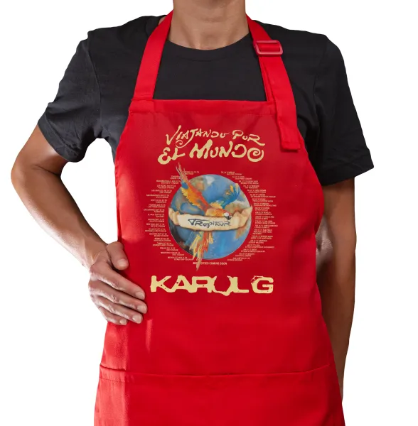 Karol G Tropicoqueta — Κόκκινη Ποδιά μαγειρικής με τσέπες (ΕΝΗΛΙΚΩΝ)