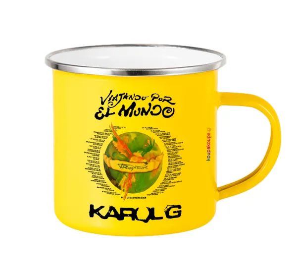 Karol G Tropicoqueta — Yellow Enamel Metallic Cup 360ml