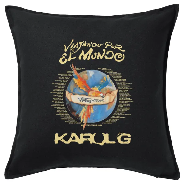 Karol G Tropicoqueta — Μαξιλάρι καναπέ Μαύρο 100% βαμβάκι, περιέχεται το γέμισμα (50x50cm)